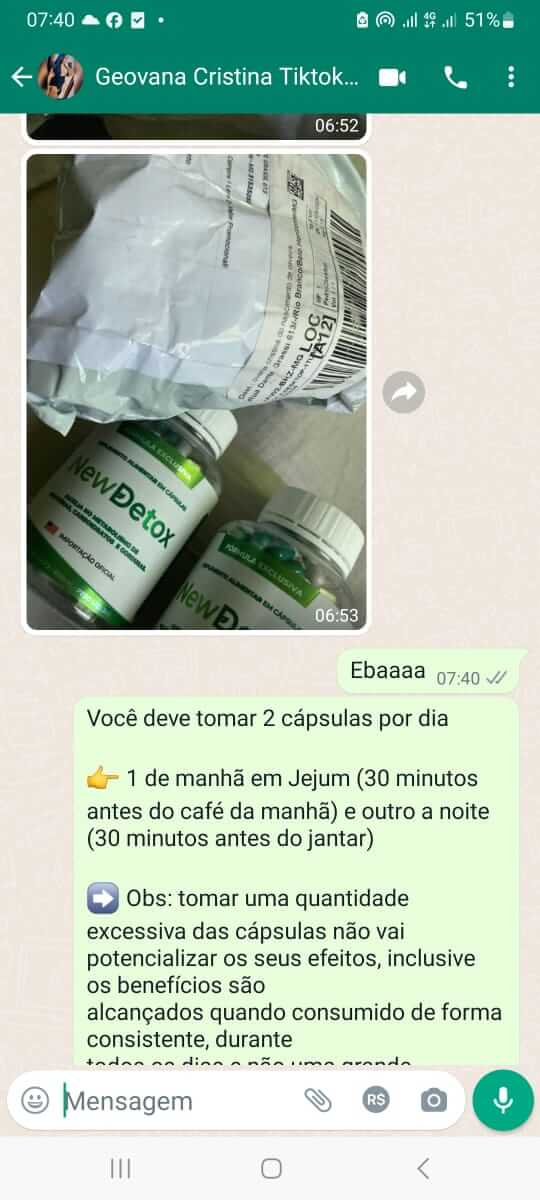 RECEBIMENTO 7 - Clientes Enviando Fotos New Detox